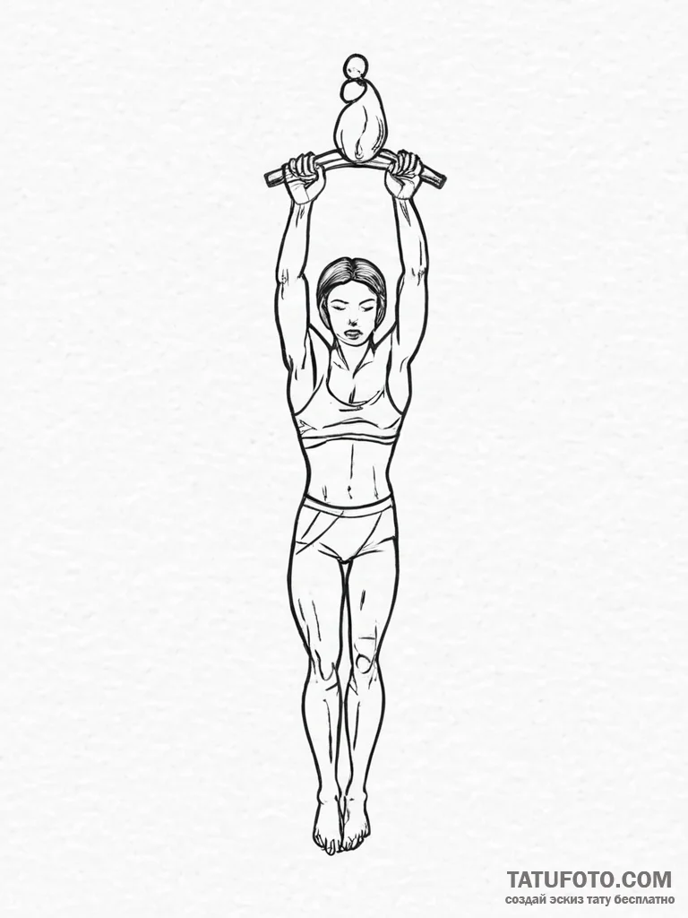 Tattoo design a weight being lifted, showing... - эскиз тату (№1754496469_0, 06.08.2025 16:07) — Tatufoto.com