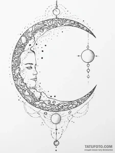 Tattoo design phases of the moon representing... - эскиз тату (№1754496669_0, 06.08.2025 16:11) — Tatufoto.com