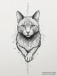 кот - нью скул, чёрно-белая - эскиз тату (№1754497758_0, 06.08.2025 16:29) — Tatufoto.com