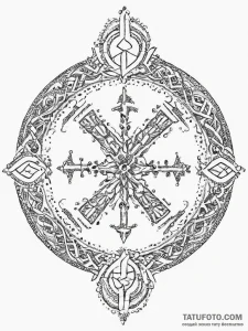 A protective tattoo design featuring a circle... - эскиз тату (№1754497908_0, 06.08.2025 16:31) — Tatufoto.com