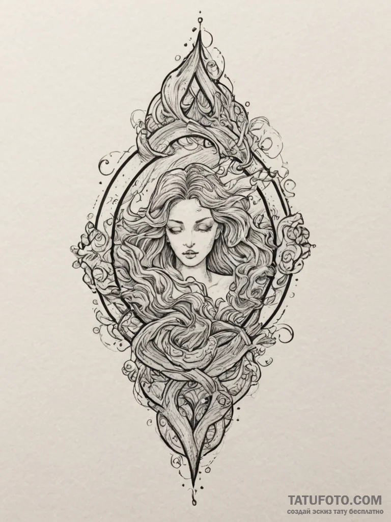 Tattoo sketch aquarius's water symbol subtly... - эскиз тату (№1754567813_0, 07.08.2025 11:56) — Tatufoto.com