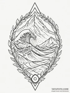 Tattoo sketch a detailed patch or crest desig... - эскиз тату (№1754568011_0, 07.08.2025 12:00) — Tatufoto.com
