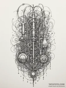 Tattoo design a futuristic laboratory with gl... - эскиз тату (№1754568211_0, 07.08.2025 12:03) — Tatufoto.com