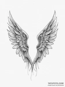 Tattoo sketch a guardian angel's wings unfurl... - эскиз тату (№1754575283_0, 07.08.2025 14:01) — Tatufoto.com