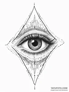 Tattoo sketch a cosmic eye, symbolizing vigil... - эскиз тату (№1754575479_0, 07.08.2025 14:04) — Tatufoto.com