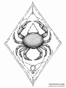 Cancer (animal/sign), ink illustration for ta... - эскиз тату (№1754578879_0, 07.08.2025 15:01) — Tatufoto.com
