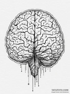 Tattoo design a human brain with integrated c... - эскиз тату (№1754580279_0, 07.08.2025 15:24) — Tatufoto.com