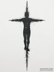 A human silhouette filled with a forest/galax... - эскиз тату (№1754581086_0, 07.08.2025 15:38) — Tatufoto.com