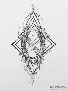87. tattoo design: a "treba" rune with a subt... - эскиз тату (№1754581479_0, 07.08.2025 15:44) — Tatufoto.com
