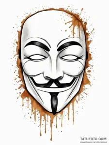 V's mask from v for vendetta, ink illustratio... - эскиз тату (№1754584275_0, 07.08.2025 16:31) — Tatufoto.com
