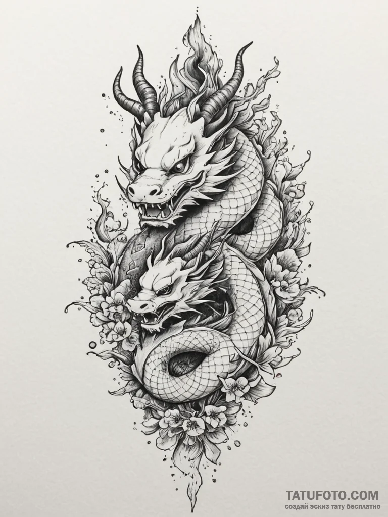 Tattoo design a king’s crown on one, a queen’… — эскиз тату (№1754585890_0, 07.08.2025 16:58) — Tatufoto.com