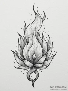 Tattoo design a flame burning steadily in the... - эскиз тату (№1754586087_0, 07.08.2025 17:01) — Tatufoto.com