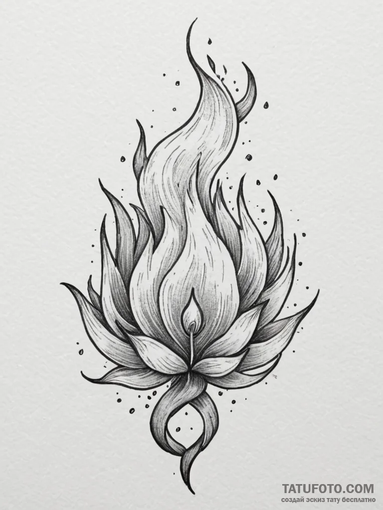 Tattoo design a flame burning steadily in the… — эскиз тату (№1754586087_0, 07.08.2025 17:01) — Tatufoto.com