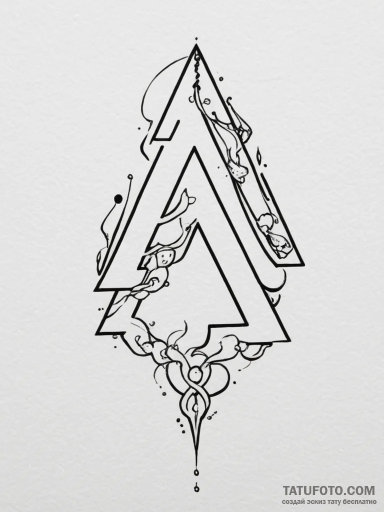 84. tattoo design: a minimalist «krada» rune,… — эскиз тату (№1754586680_0, 07.08.2025 17:11) — Tatufoto.com