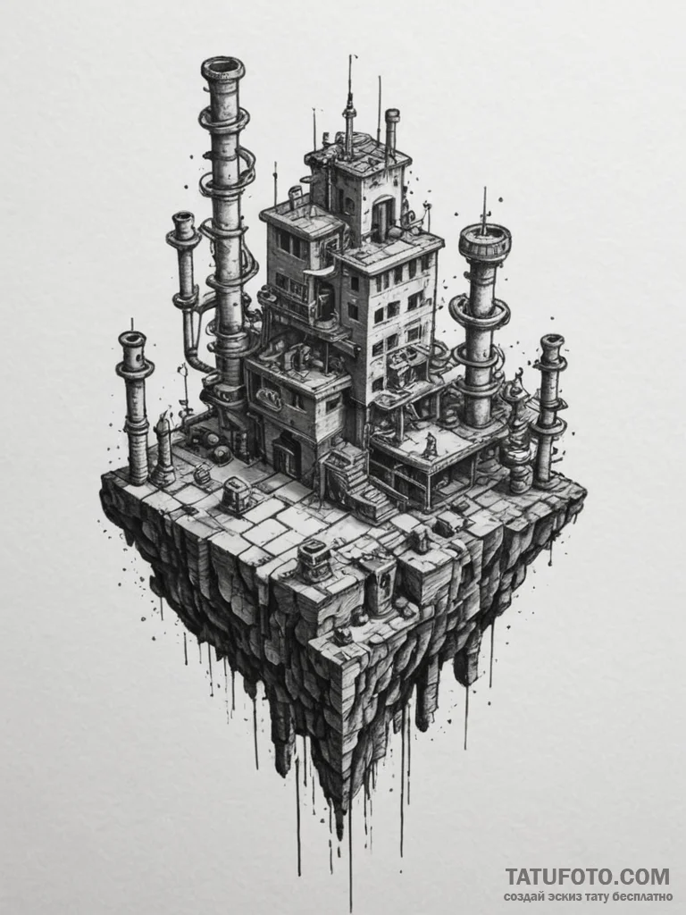 Tattoo design a classic platformer level layo… — эскиз тату (№1754587287_0, 07.08.2025 17:21) — Tatufoto.com