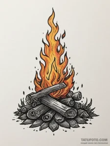 A "bonfire" from dark souls, tattoo flash she... - эскиз тату (№1754587697_0, 07.08.2025 17:28) — Tatufoto.com