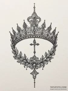 Tattoo sketch a small, minimalist crown or ti... - эскиз тату (№1754587893_0, 07.08.2025 17:31) — Tatufoto.com