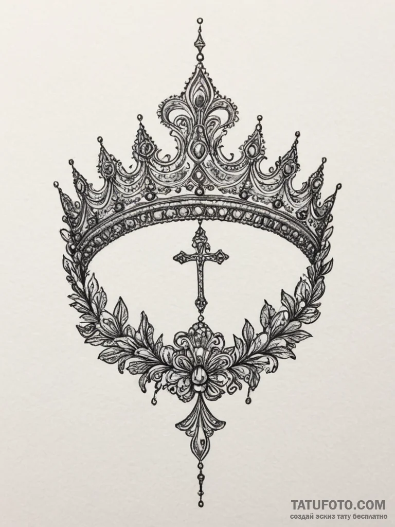 Tattoo sketch a small, minimalist crown or ti… — эскиз тату (№1754587893_0, 07.08.2025 17:31) — Tatufoto.com