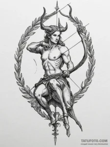 Tattoo sketch a sagittarius archer as an anci... - эскиз тату (№1754589296_0, 07.08.2025 17:54) — Tatufoto.com
