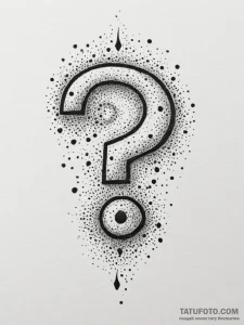 Tattoo sketch a floating question mark block... - эскиз тату (№1754589898_0, 07.08.2025 18:04) — Tatufoto.com