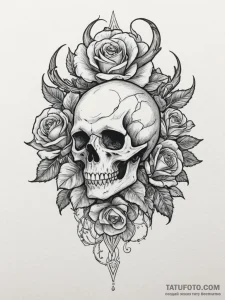 Satan, ink illustration for tattoo, clean lin... - эскиз тату (№1754590109_0, 07.08.2025 18:08) — Tatufoto.com