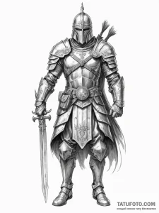 Tattoo design: a powerful slavic warrior clad... - эскиз тату (№1754591317_0, 07.08.2025 18:28) — Tatufoto.com
