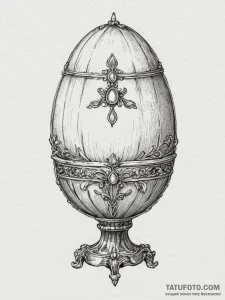 Faberge egg, tattoo line art, rough sketchy l... - эскиз тату (№1754593318_0, 07.08.2025 19:01) — Tatufoto.com
