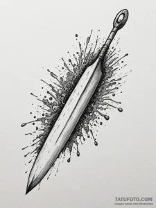 Tattoo sketch a single, powerful oar, for ind... - эскиз тату (№1754593912_0, 07.08.2025 19:11) — Tatufoto.com