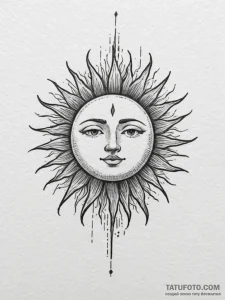 Tattoo sketch a stylized representation of th... - эскиз тату (№1754594109_0, 07.08.2025 19:15) — Tatufoto.com