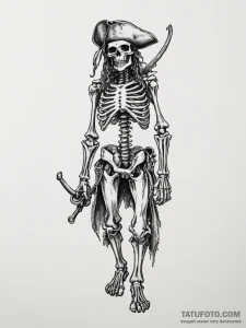 пират скелет - эскиз тату (№1754594782_0, 07.08.2025 19:26) — Tatufoto.com
