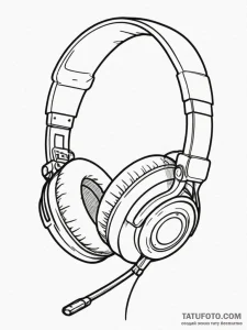 Tattoo sketch a single gaming headset outline... - эскиз тату (№1754596483_0, 07.08.2025 19:54) — Tatufoto.com