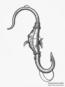 Tattoo design a powerful, simple fishing hook... - эскиз тату (№1754596881_0, 07.08.2025 20:01) — Tatufoto.com