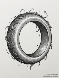 The "one ring" with inscription, tattoo flash... - эскиз тату (№1754597675_0, 07.08.2025 20:14) — Tatufoto.com