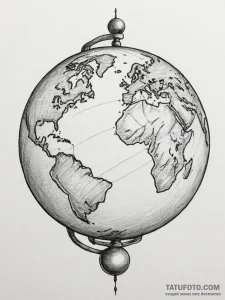 Tattoo design two halves of a globe, completi... - эскиз тату (№1754603699_0, 07.08.2025 21:54) — Tatufoto.com