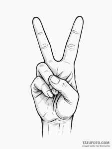 Tattoo design a playful hand gesture, like a... - эскиз тату (№1754604681_0, 07.08.2025 22:11) — Tatufoto.com