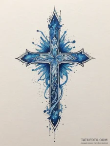 Tattoo design a deep, moody blue watercolor s... - эскиз тату (№1754605875_0, 07.08.2025 22:31) — Tatufoto.com