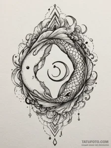 Tattoo design the glyph for pisces (12th hous... - эскиз тату (№1754606072_0, 07.08.2025 22:34) — Tatufoto.com