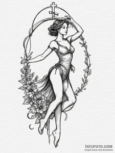 Tattoo design: a silhouette of lada dancing g... - эскиз тату (№1754607469_0, 07.08.2025 22:57) — Tatufoto.com