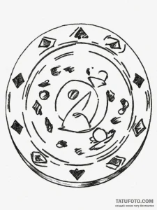 A poker chip - эскиз тату (№1754607667_0, 07.08.2025 23:01) — Tatufoto.com