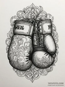 Tattoo design a pair of well-worn boxing glov... - эскиз тату (№1754608266_0, 07.08.2025 23:11) — Tatufoto.com