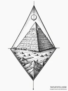 Pyramid, concept art for tattoo, minimalist t... - эскиз тату (№1754610659_0, 07.08.2025 23:50) — Tatufoto.com