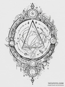 148. tattoo sketch: "veda" rune surrounded by... - эскиз тату (№1754612653_0, 08.08.2025 00:24) — Tatufoto.com