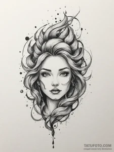 Tattoo sketch an abstract visualization of "i... - эскиз тату (№1754614068_0, 08.08.2025 00:47) — Tatufoto.com