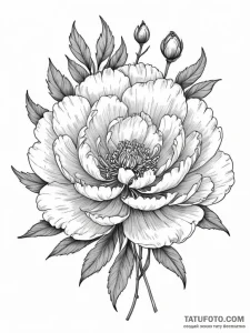 Peony - эскиз тату (№1754614672_0, 08.08.2025 00:57) — Tatufoto.com