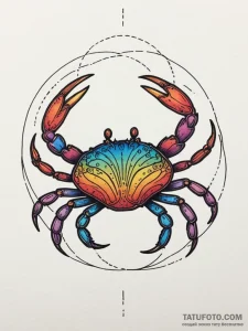 Tattoo design a cancer crab made of abstract,... - эскиз тату (№1754614868_0, 08.08.2025 01:01) — Tatufoto.com