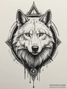 Geralt's wolf medallion from the witcher, tat... - эскиз тату (№1754615266_0, 08.08.2025 01:07) — Tatufoto.com