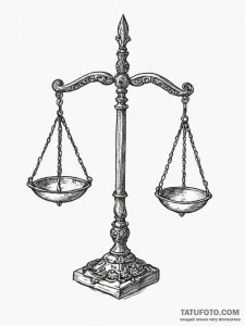 Tattoo sketch libra's scales formed by the ba... - эскиз тату (№1754615468_0, 08.08.2025 01:11) — Tatufoto.com
