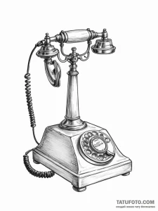 Vintage telephone - эскиз тату (№1754615673_0, 08.08.2025 01:14) — Tatufoto.com