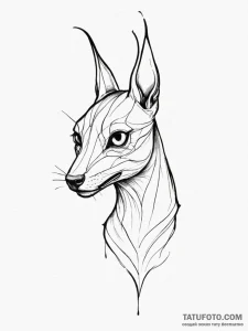 Tattoo sketch a delicate animal silhouette, w... - эскиз тату (№1754617289_0, 08.08.2025 01:41) — Tatufoto.com