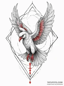 Sirin (mythical bird-woman), tattoo drawing o... - эскиз тату (№1754617893_0, 08.08.2025 01:51) — Tatufoto.com